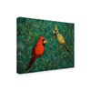 Trademark Fine Art James W. Johnson 'Cardinal Couple' Canvas Art, 14x19 ALI36200-C1419GG